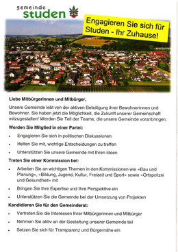 Flyer der Ortsparteien